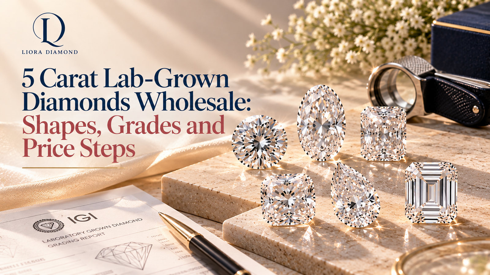 5 Carat Lab-Grown Diamonds Wholesale: Shapes, Grades and Price Steps