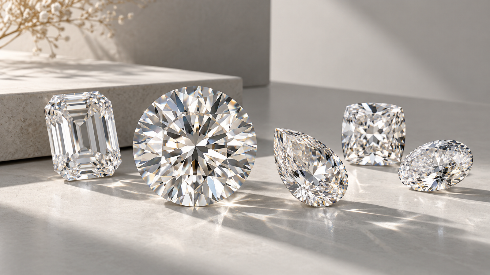 Large carat lab-grown diamond held in tweezers