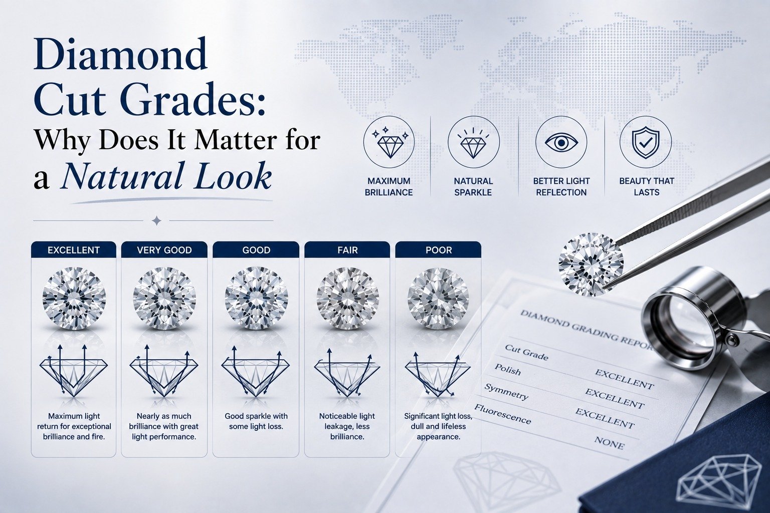 Diamond Cut Grades: Why Does It Matter for a Natural Look
