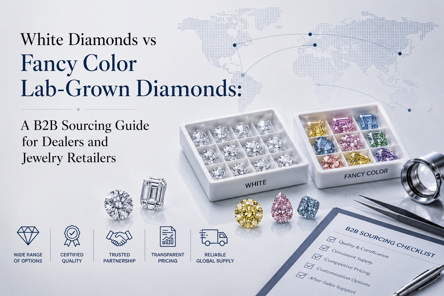 White Diamonds vs Fancy Color Lab-Grown Diamonds: A B2B Sourcing Guide for Dealers and Jewelry Retailers