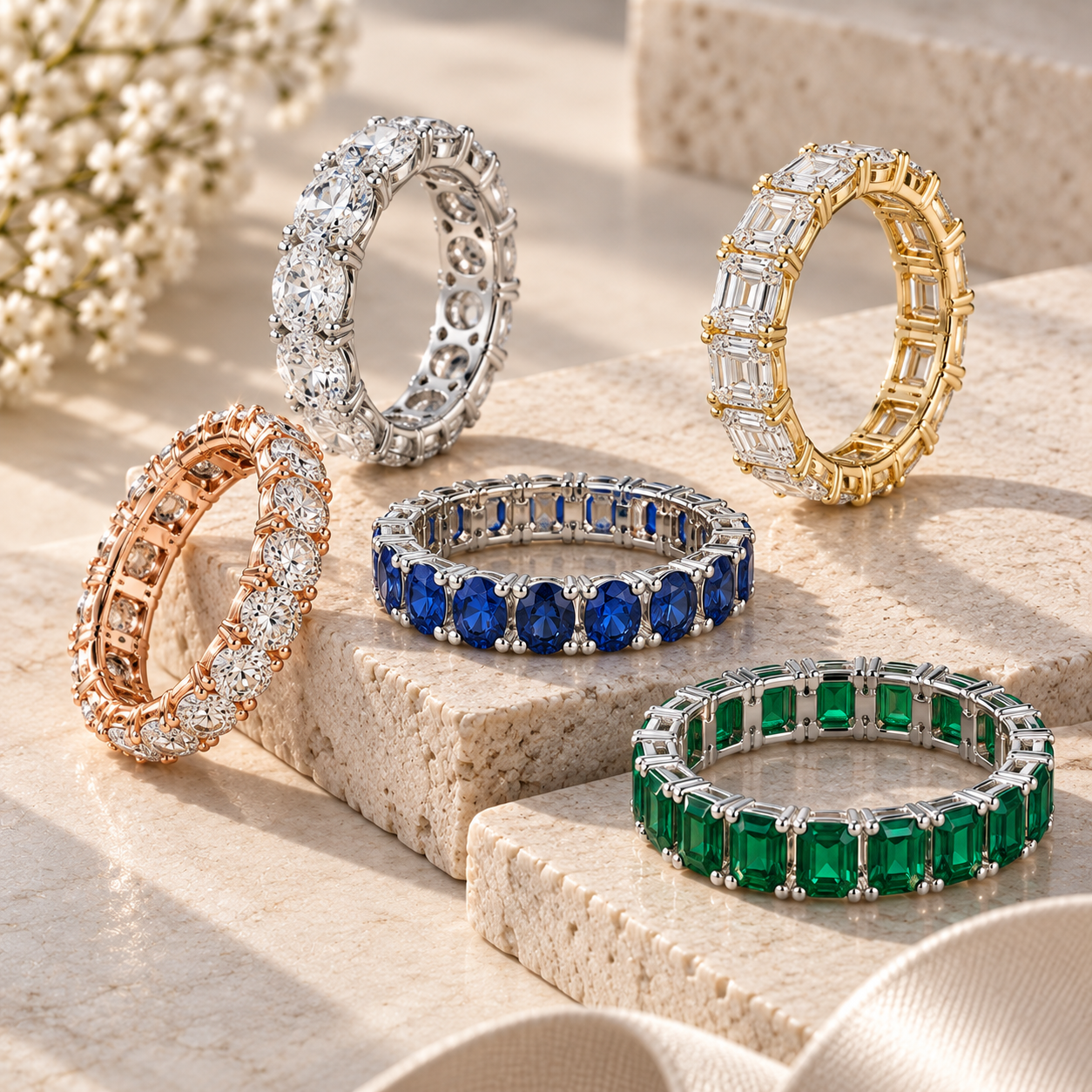 Eternity and wedding bands