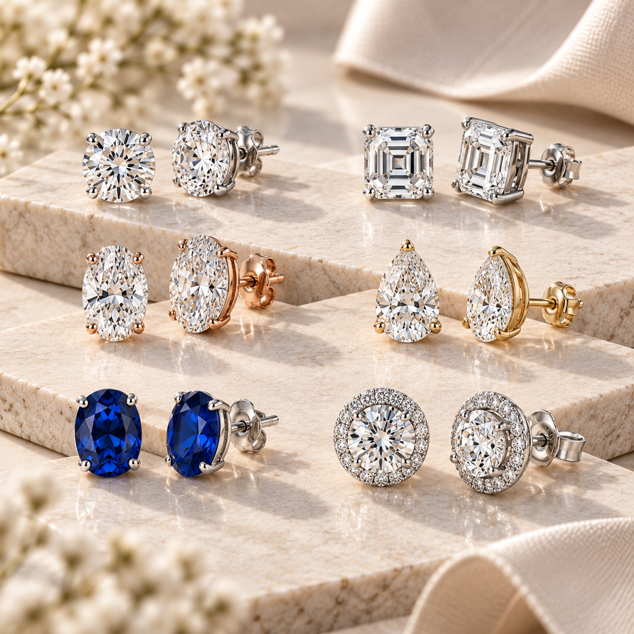 Lab-grown diamond stud earrings