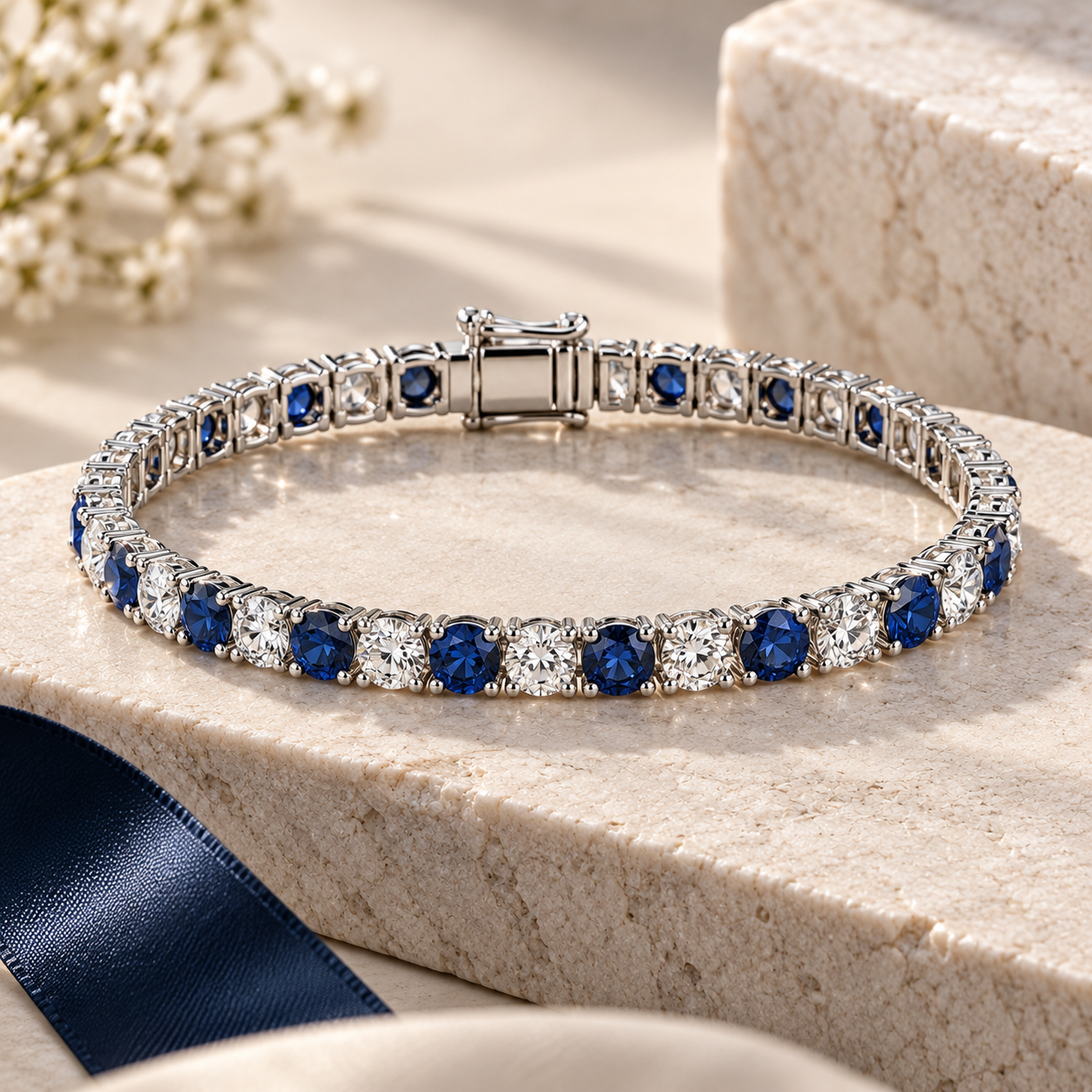 Lab-grown diamond tennis bracelets