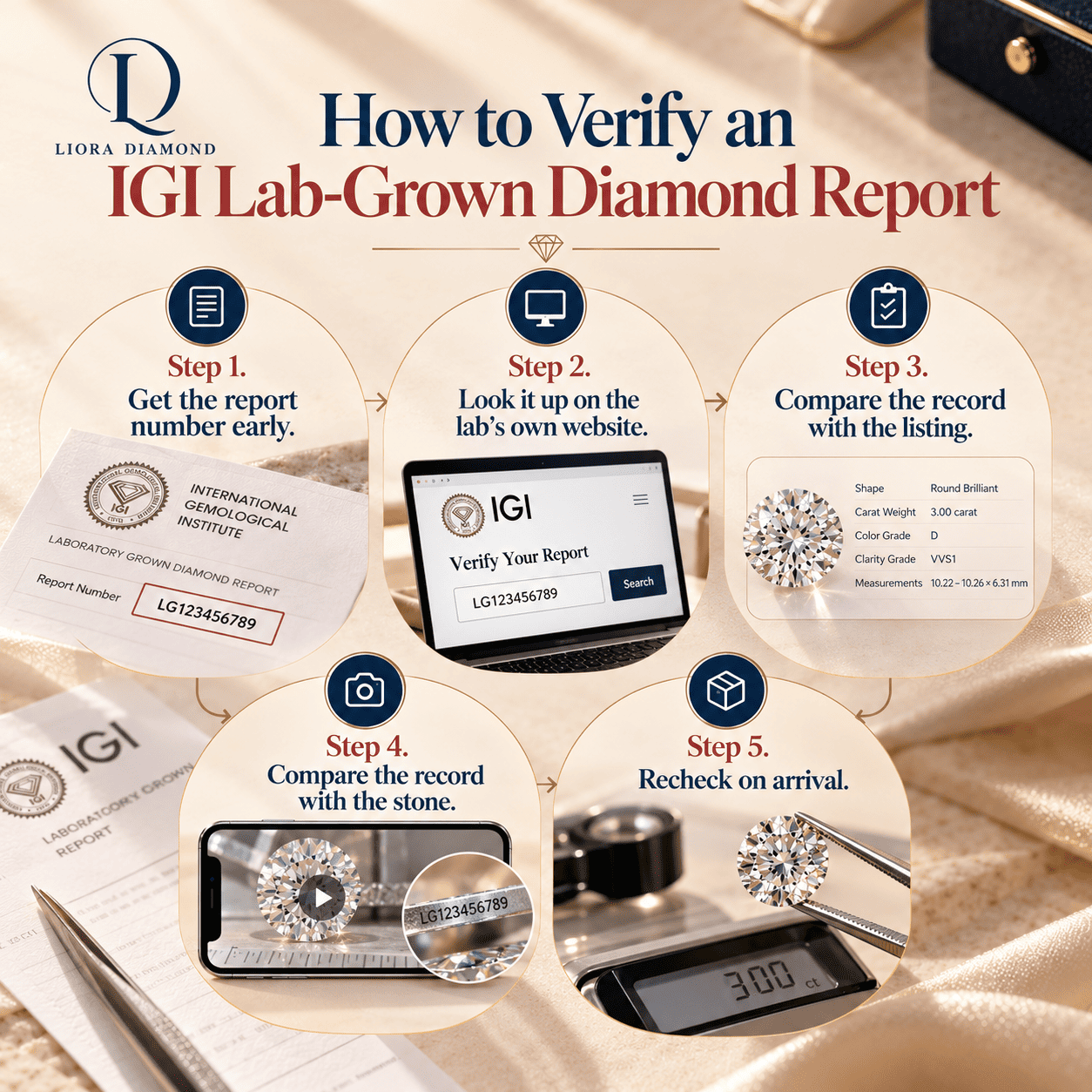 Five step checklist to verify IGI certification report